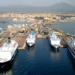 Vista dall'alto del porto di Olbia